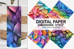 Rainbow 3D leaves Seamless Digital Paper Product Image 1