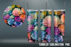 3D Tumbler wrap| Flowers Tumbler Sublimation 20 oz Product Image 7