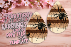 Unique Teardrop Earrings PNG Template , Halloween Product Image 1