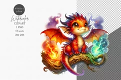 Fantasy clipart, Dragon clipart, Watercolor Product Image 1