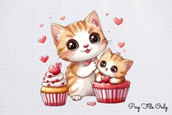 Valentine Cat Kitty Clipart PNG Product Image 1