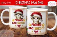Meowy and bright mug wrap PNG, cat lover mug template png Product Image 1