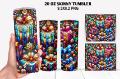 Christmas Skinny Tumbler 20oz Wrap Design, Christmas Tumbler Product Image 1