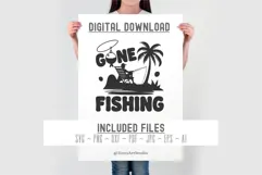 Gone Fishing Svg | Laser Cut Door Hanger | Glowforge File Product Image 6