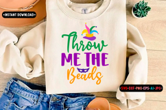 throw me the beads Quotes SVG Design, Mardi gras Product Image 1