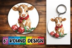 Charming Round Design Keychain Template , Xmas Product Image 1