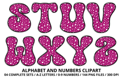 Polka Dots Alphabet Letters &amp; Numbers Clipart PNG 300DPI Product Image 4