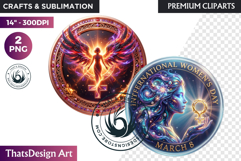 International Women's Day Round Cliparts &amp; Backgrounds PNG Product Image 1