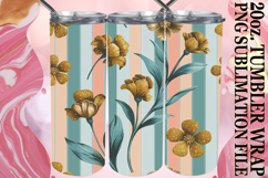 Cheerful Mornings 20oz tumbler wrap, Gold Flower Product Image 1