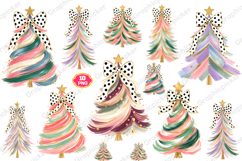 Hand Painted Coquette Christmas Tree PNG, Christmas Tree PNG Product Image 1