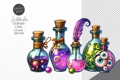 Halloween clipart, Potion bottle clipart, Kids Halloween Product Image 1