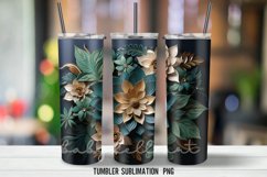 Christmas Flowers Tumbler Wrap Sublimation Designs Product Image 3