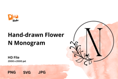 Hand-drawn Flower Monogram Product Image 1