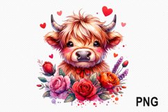 Cow And Flowers Sublimation - Cow Flowers Clipart PNG Design Product Image 1