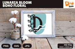 Lunaria Bloom Boho Floral Monogram Product Image 1