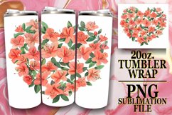 Tumbler Wrap with Heart of Flowers for Sublimation Product Image 1