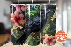 Summer Tropical Crow Tumbler | Summer Tumbler Wrap Product Image 1
