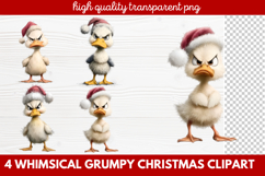 4 Whimsical Grumpy Christmas Clipart | Funny Grumpy Holiday Product Image 1