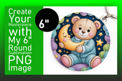 Creative Circle PNG Car Coaster Template , Cute Bear Product Image 1