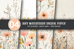Airy Watercolor Digital Paper Product Image 1