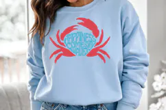 Happiness Quote SVG | Crab Word Art | Ocean PNG | Beach Gift Product Image 4
