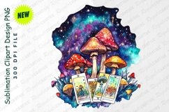 Psychedelic Mushroom Tarot Card Illustration Clipart Product Image 1