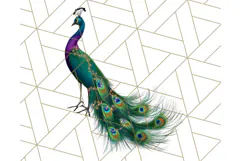 Peacock Christmas Clipart in Jewel Tones, Christmas Png Product Image 2