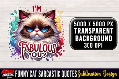 Funny Cat Sarcastic Quote Clipart Sublimation #14 Product Image 1