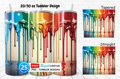 Christmas Paint Dripping 20/30oz Tumbler, BONUS 25 Tumbler Product Image 1
