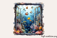 Under the Sea Window Clipart PNG Product Image 1