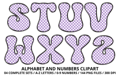 Checkerboard Alphabet Letters &amp; Numbers Clipart PNG 300DPI Product Image 4
