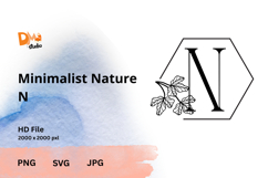 Minimalist Nature Monogram - Elegant Botanical Letter Design Product Image 1
