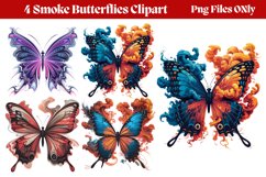Smoke Butterflies Clipart PNG Product Image 1