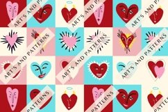 Funky Valentine seamless patterns bundle Product Image 9