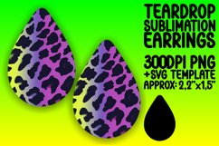 Leopard Gradient Teardrop Earring Wrap Abstract Art PNG Product Image 1