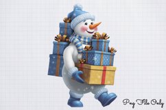 Golden Snowman Sublimation Clipart PNG Product Image 1