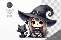Halloween clipart, Witch clipart, Autumn clipart Product Image 1