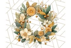 Christmas Wreath Clipart, Holiday Greenery PNG Illustrations Product Image 2
