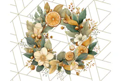 Christmas Wreath Clipart, Holiday Greenery PNG Illustrations Product Image 2