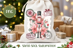 Cartoon Christmas Nutcracker Santa Sack, Kids Gift Bag PNG Product Image 1