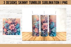 Floral 3D Tumbler Sublimation PNG I Tumbler Wrap Product Image 2