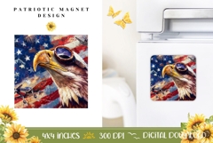 American Flag Magnet Design, Eagle Magnet Sublimation Product Image 1