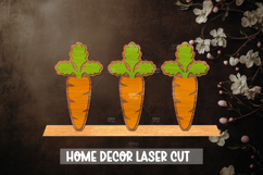 Carrots Stand Decor Laser Cut SVG, Wood cut carrot SVG Product Image 1
