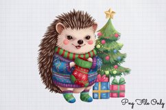 Christmas Hedgehog Clipart PNG Product Image 1