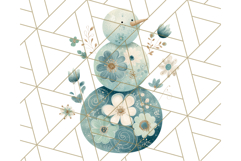 Patterned Snowman Silhouette PNG Clipart Product Image 2
