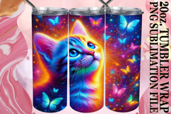 Cheerful thoughts 20oz tumbler wrap, Cat Product Image 1