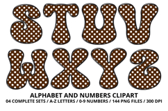Polka Dots Alphabet Letters &amp; Numbers Clipart PNG 300DPI Product Image 4