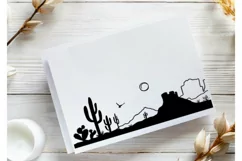 Arizona Desert svg, Cactuses silhouette Clipart svg, png cut Product Image 4