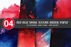 Red Blue Smoke Texture Digital Paper Product Image 1