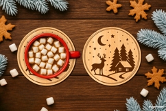 Winter Coffee Coasters SVG Bundle | Drink Coaster | SVG Product Image 14